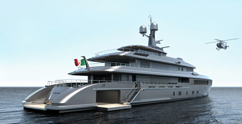 the Codecasa hull C127 superyacht will be ready in 2023