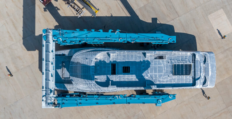 the Burger 180 Motor Yacht is thus far the largest private project in the 160-year-old builder’s history