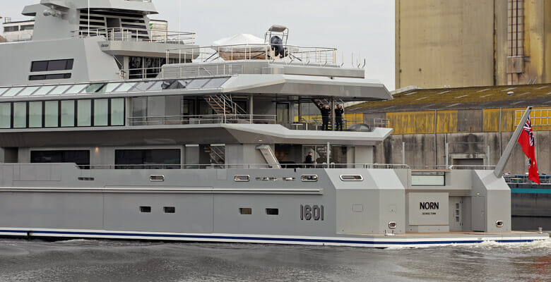 the yacht Norn has "1601" prominently aft