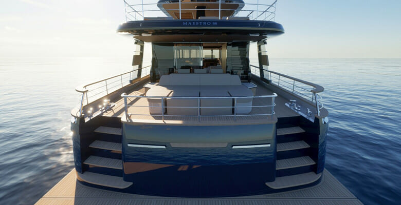 the Apreamare Maestro 88 yacht aft deck