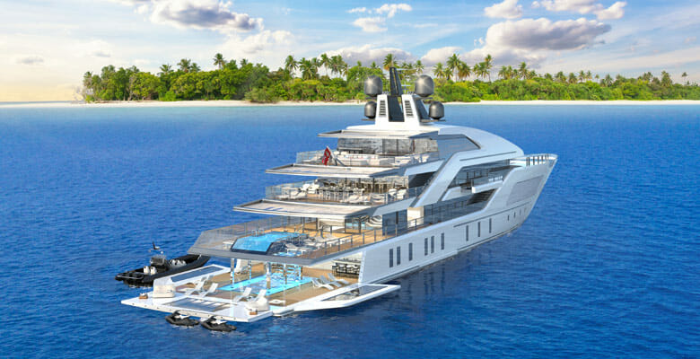 the Escapade yacht concept has multiple pools