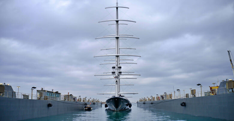 Lusben refitted the sailing superyacht Maltese Falcon, building a dedicated drydock