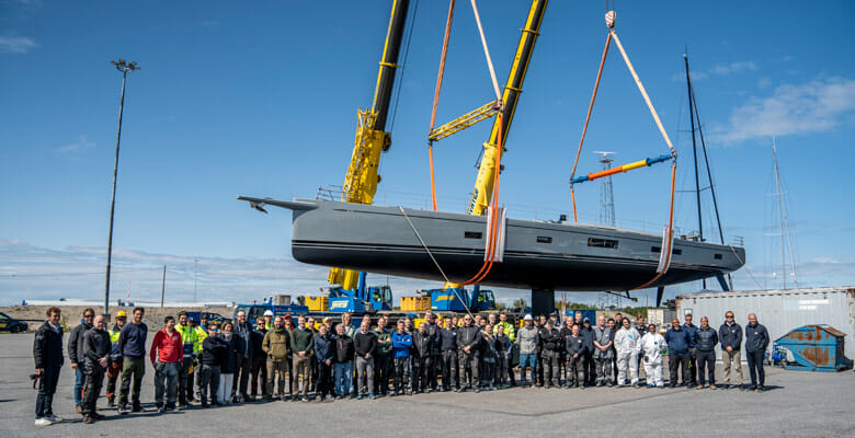 launching the Swan 108 yacht