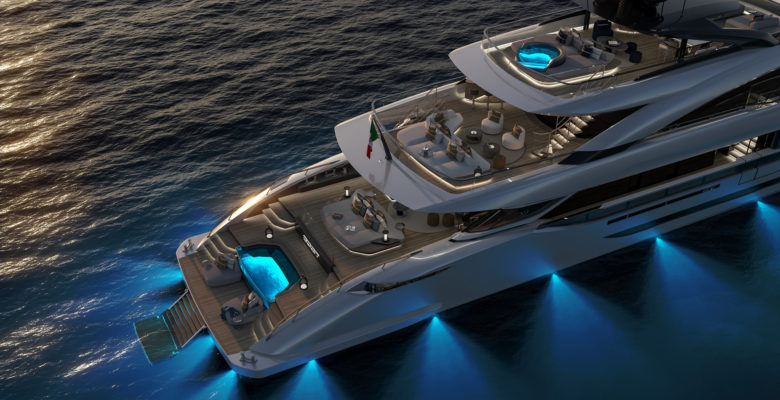 the ISA Gran Turismo 50 yacht aft view