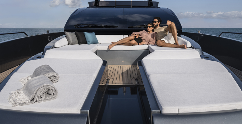 the Riva 82 Diva yacht foredeck