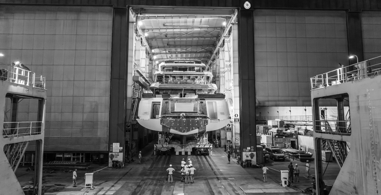 Turquoise Yachts Project Vento enters outfitting
