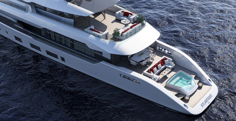 Columbus Atlantique 37 yacht hull #1 aerial look