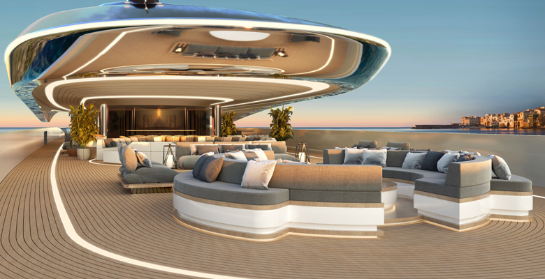 the yacht Project Med has open decks
