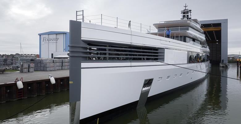 Feadship Project 1011 yacht launch day