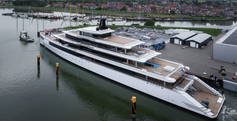 Feadship Project 1011 yacht aerial aft
