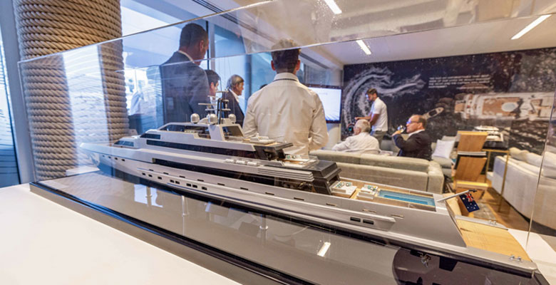 the yacht Silver Edge scale model