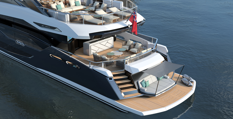 Sunseeker 120 yacht aft deck arrangement