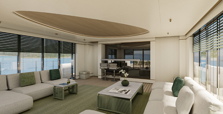 the interior of the Antonini Navi yacht Seamore