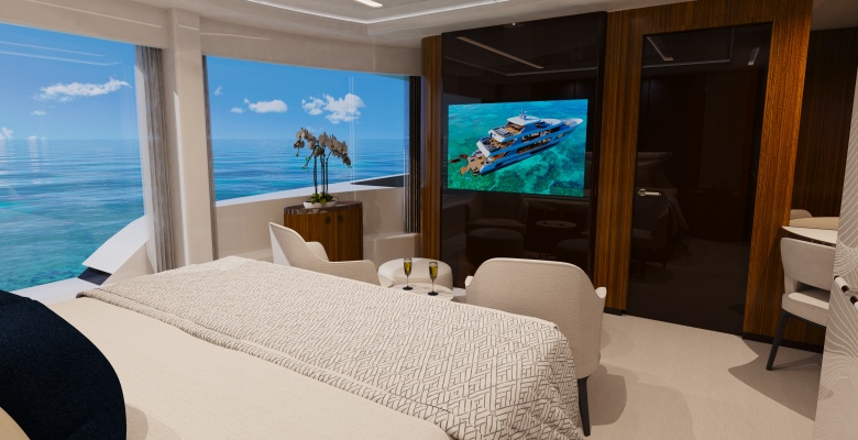 Burger 142 Atrium yacht VIP stateroom
