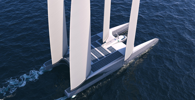 the Drift Energy MVY design is a sailing cat