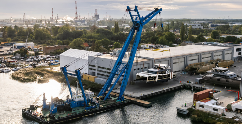 the Sunreef 80 Eco sailing yacht Otoctone on launch day