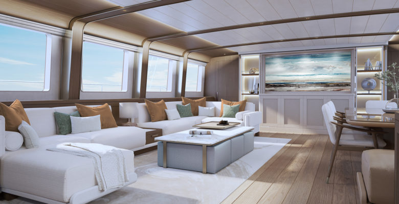 the Ares Yachts sailing yacht Simena saloon