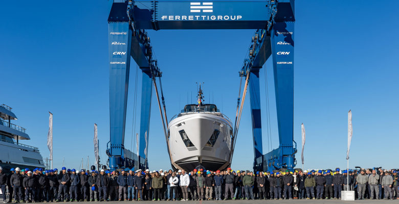 the launch of the yacht Pufferfish, the 30th Custom Line 33