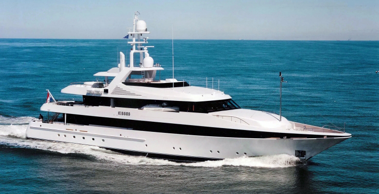 the Feadship yacht Kisses is among romantic superyacht names