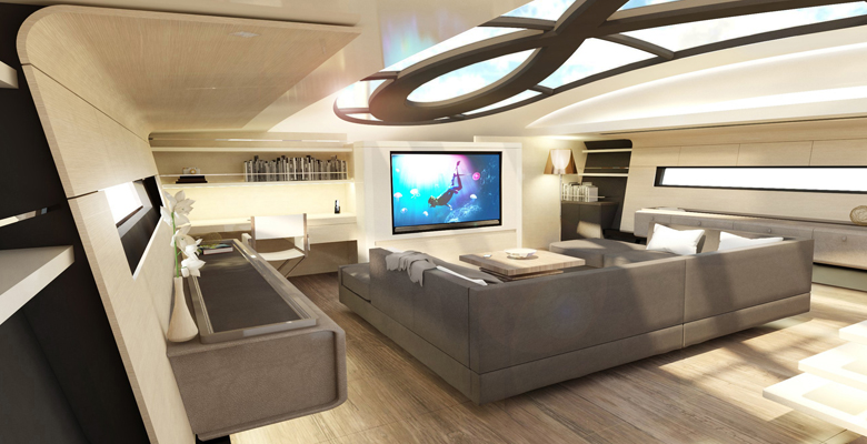 another saloon view aboard the Infiniti 105 yacht