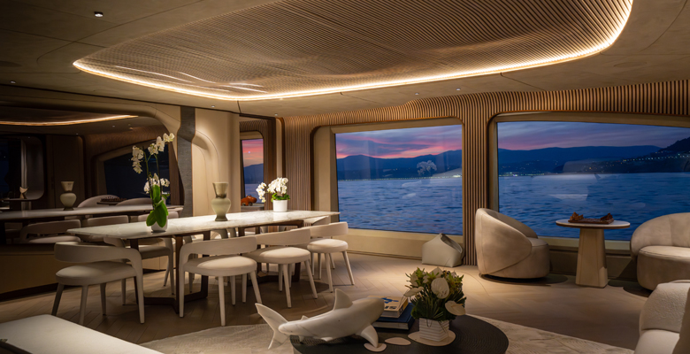 Maiora Exuma 35 yacht Pesa II saloon and dining area