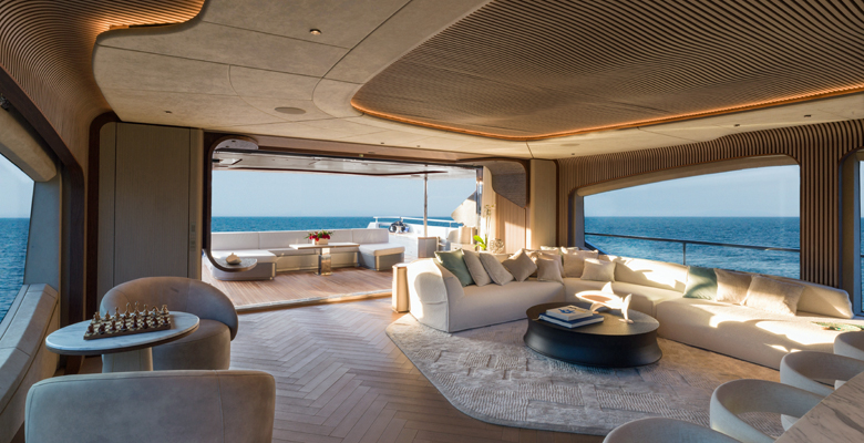 Maiora Exuma 35 yacht Pesa II saloon looking aft