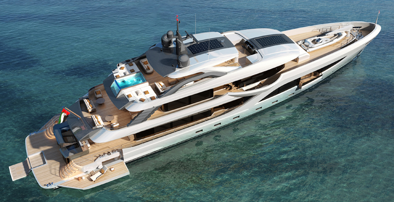 Majesty 160 yacht with platforms opened