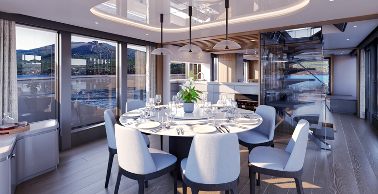 Sunseeker Ocean 156 yacht dining option