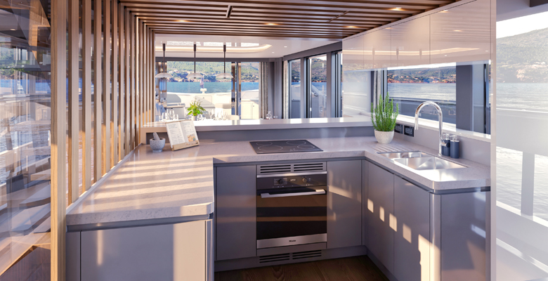 Sunseeker Ocean 156 yacht galley option