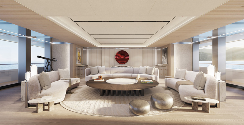 the Admiral yacht Project Spyder saloon