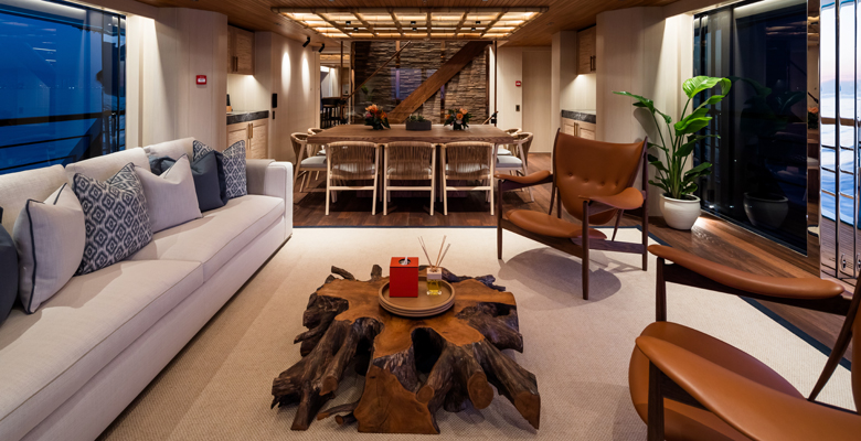the yacht King Benji has reclaimed woods
