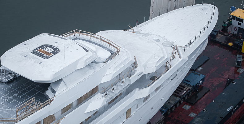Feadship yacht Project 715 heads for outfitting