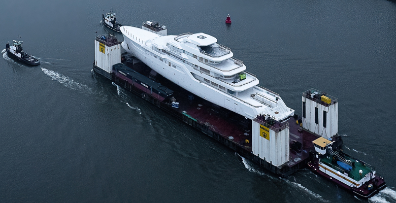 Feadship yacht Project 715 heads for outfitting