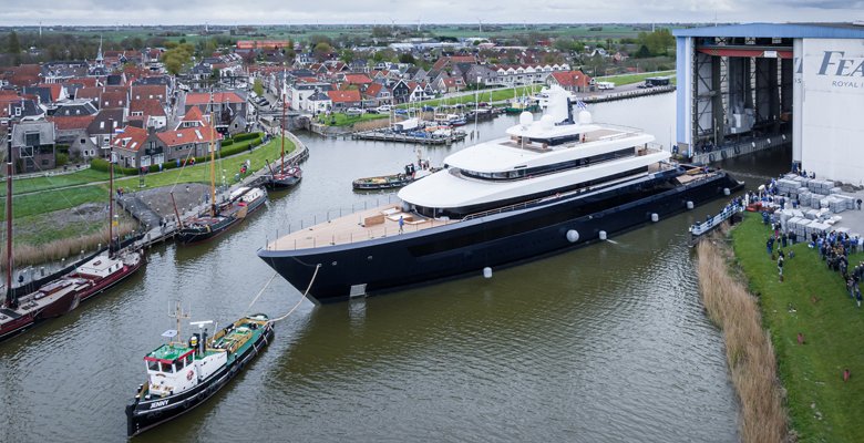 Feadship yacht Project 1012 launch