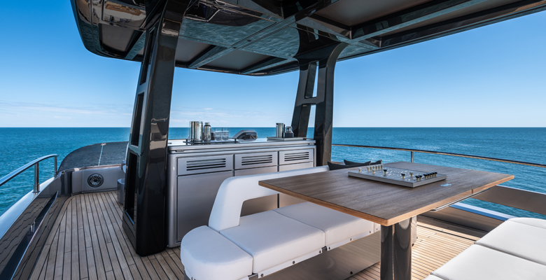 Pershing GTX80 yacht with hardtop