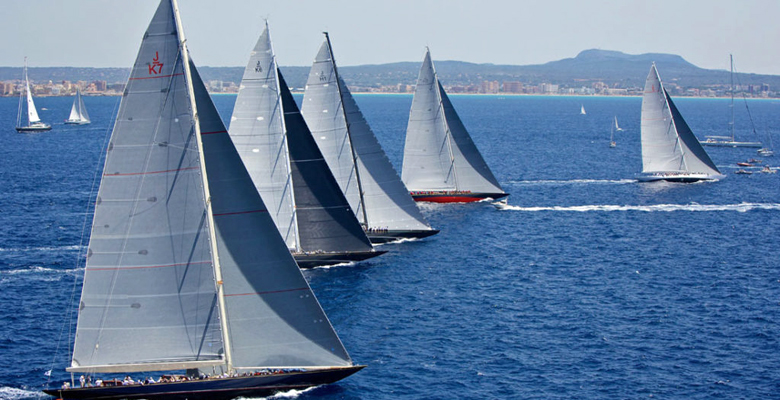 J Class yacht Hanuman second from bottom left