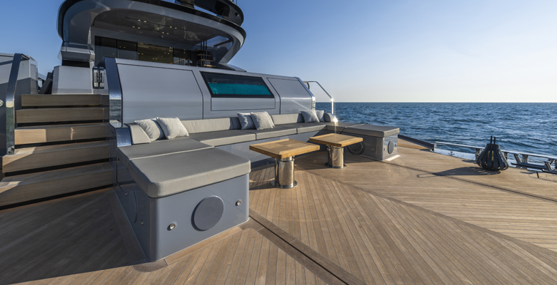 part of the beach club on the AB 120 yacht Wraith