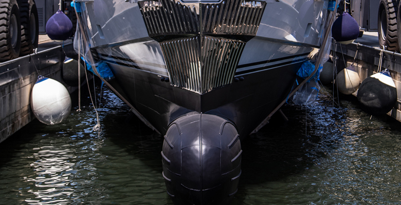 the bow of the yacht Project B2 from Cantiere delle Marche