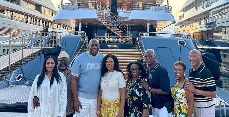 Magic Johnson is always among celebs summering on superyachts
