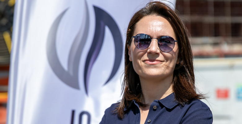 Elif Yildirim at the launch of the yacht Linnea Aurora