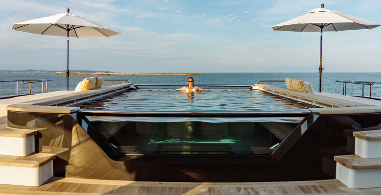 the iconic yacht Loon has a 25-foot pool