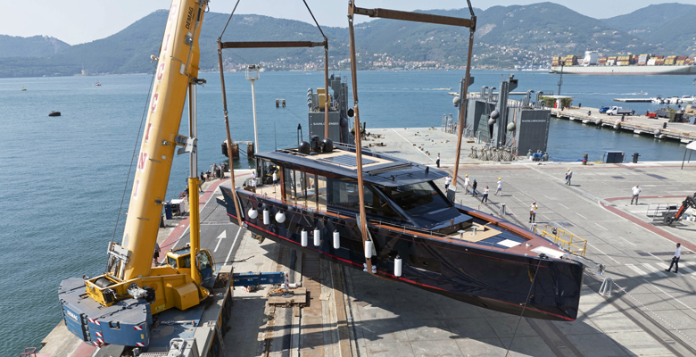 launching the first Swan Arrow yacht Solle One
