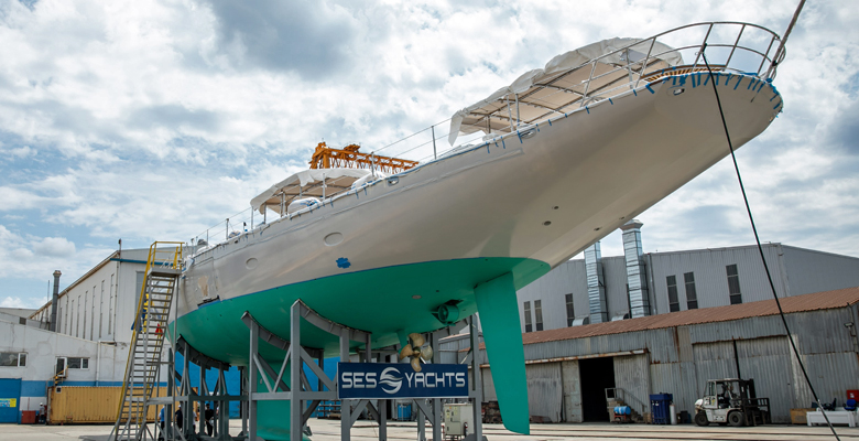 the yacht Linnea Aurora at launch