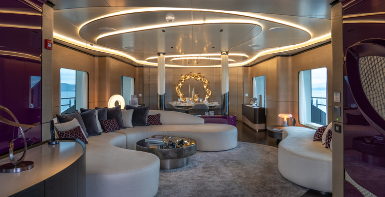 the yacht Kaşif has interiors by Hot Lab