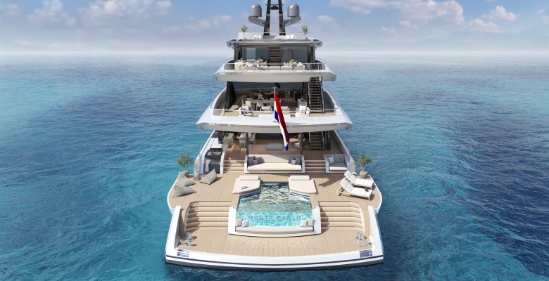 the Heesen yacht Project Monte-Carlo aft