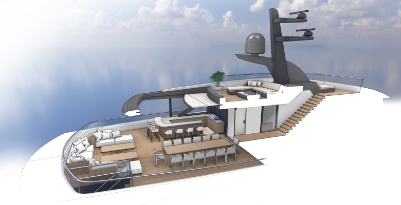 the Heesen yacht Project Monte-Carlo roof terrace