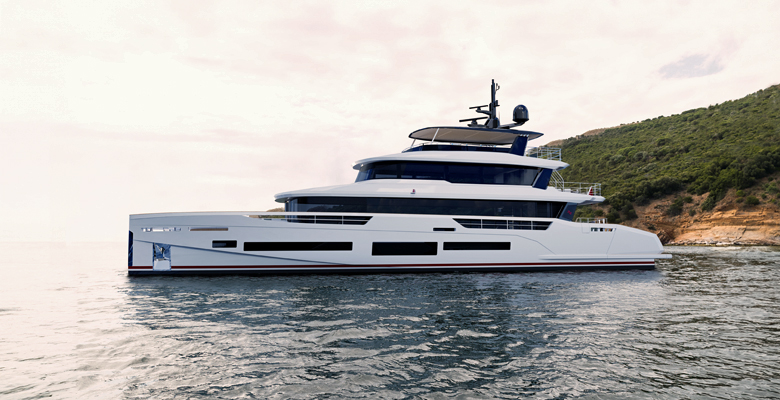 the Sirena 118 yacht has four decks