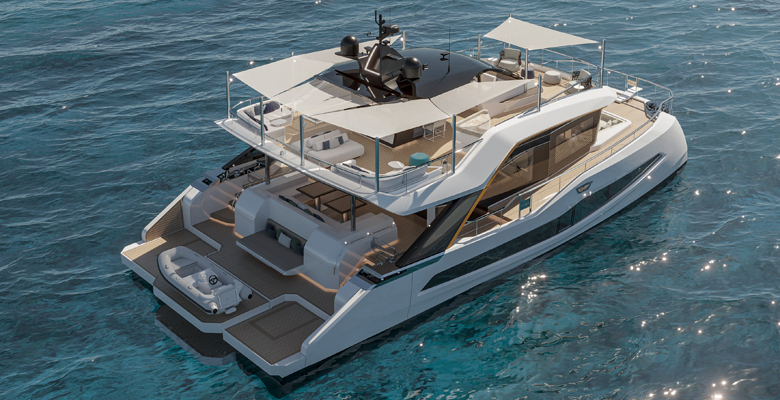 WIderCat 76 yacht aerial view