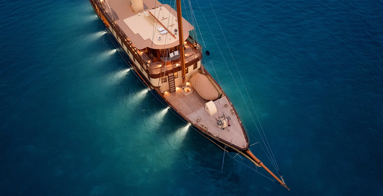 the yacht Atlantide
