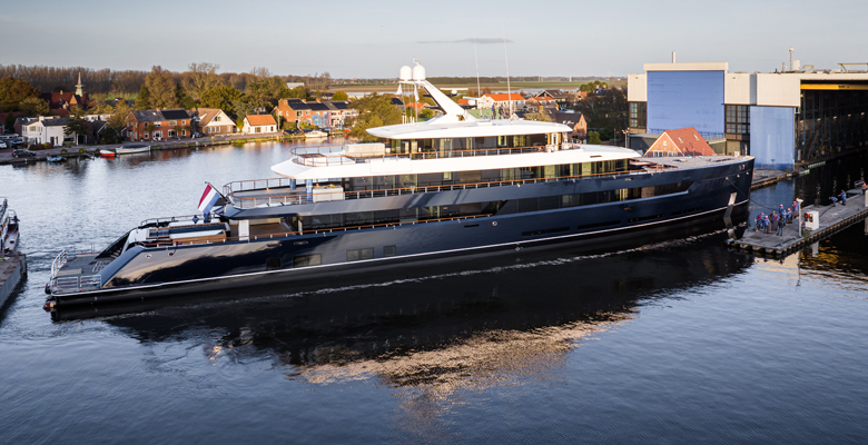 the launch of the Feadship yacht One